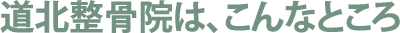 道北整骨院は、こんなところ